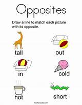 Opposites Coloring Page  Worksheet Opposite Words For Kids sketch template