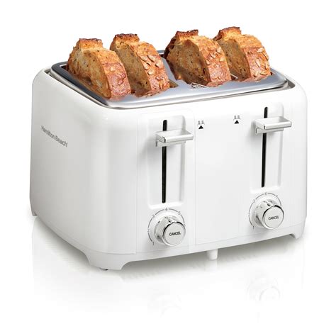 Hamilton Beach 4 Slice Toaster with Extra-Wide Slots, White- 24218 ...