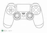 Playstation 4 Controller Outline Sketch Coloring Page sketch template