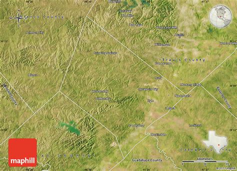 Satellite Map of Hays County