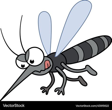 Cartoon mosquitoes flying Royalty Free Vector Image