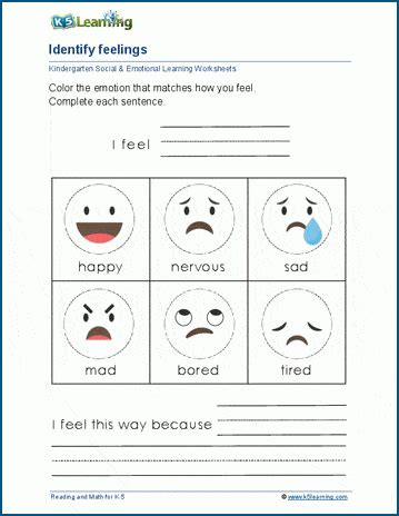 Self-Awareness Worksheets | K5 Learning