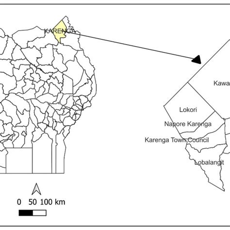 Map of Uganda showing location of the Karenga district. Map was ...