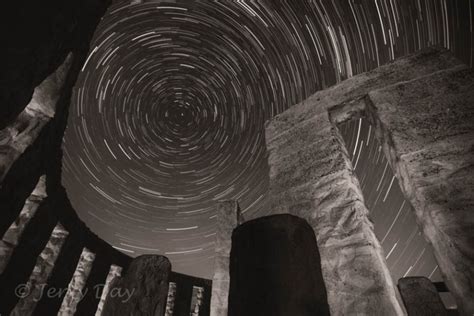 Maryhill Stonehenge Star Trails #1 - BW - Dark Sky Dreams