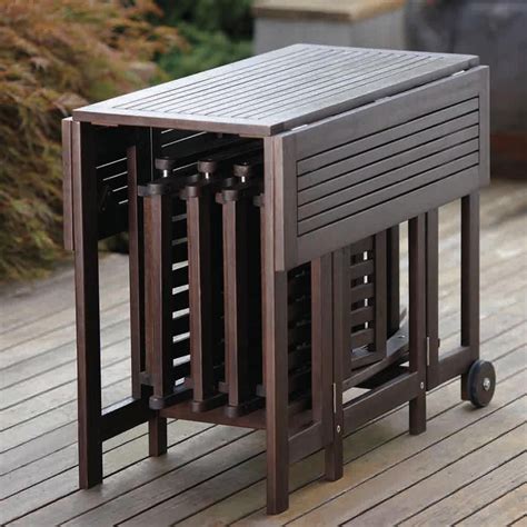 northbeam Folding Square Eucalyptus Wood Outdoor Dining Table-TBS1010610812 - The Home Depot ...