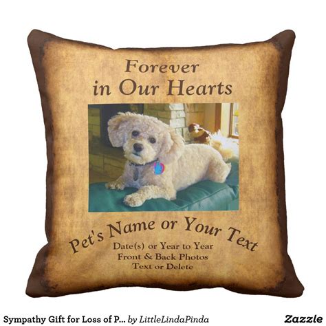 Sympathy Gift for Loss of Pet, 2 Photos, Your Text Throw Pillow ...