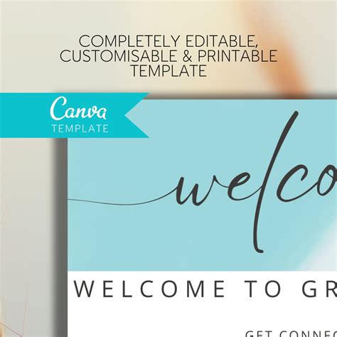 Church Welcome Card, New People Connection Card, Canva Template, Customisable Printable Postcard ...