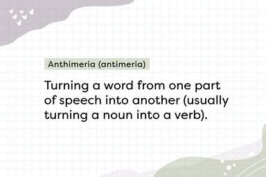 A Guide to Anthimeria: Examples, Definition and Types