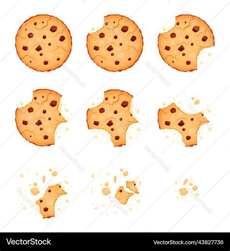 Crumble biscuit cookie animated sprite dessert Vector Image