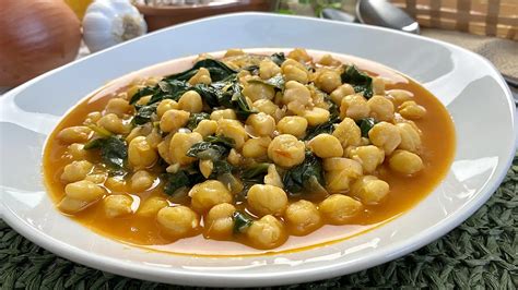 Garbanzos con espinacas, receta express