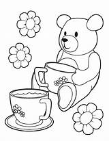 Tea Party Coloring Pages  Books Colorful party sketch template