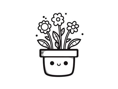 Flowers In A Vase Scene For Coloring - Coloring Page
