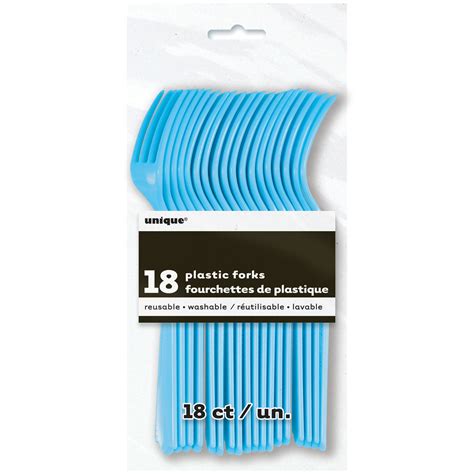 Unique Industries Plastic Forks, Light Blue, 18ct - Walmart.com