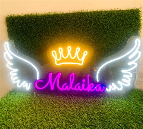 Name with wings and crown Neon – Vasami India