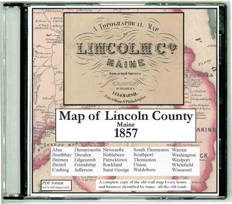 Lincoln County Maine 1857 Maps