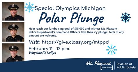 Your Help Needed in the MPPD’s Polar Plunge Challenge – City of Mt.Pleasant