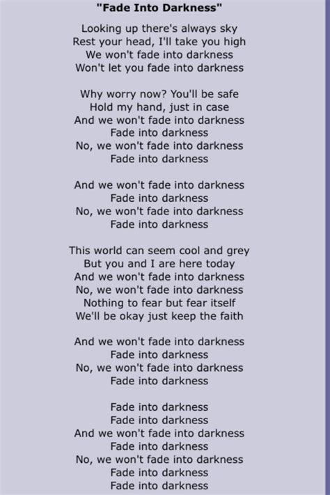 Avicii fade into darkness--you'll be safe hold my hand just incase Hold My Hand, Hold On, Why ...