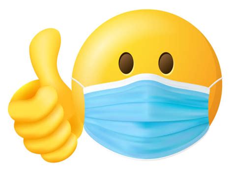 Thumbs Up Emoji With Mask Clip Art