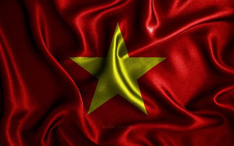 1920x1080px, 1080P free download | Vietnamese flag silk wavy flags ...