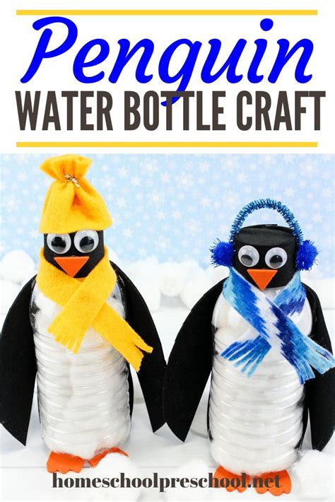 Penguin Water Bottle Craft Template