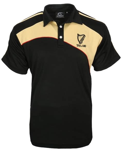 Black and Cream Irish Harp Polo Shirt - Irish Jewelry | Irish Store ...