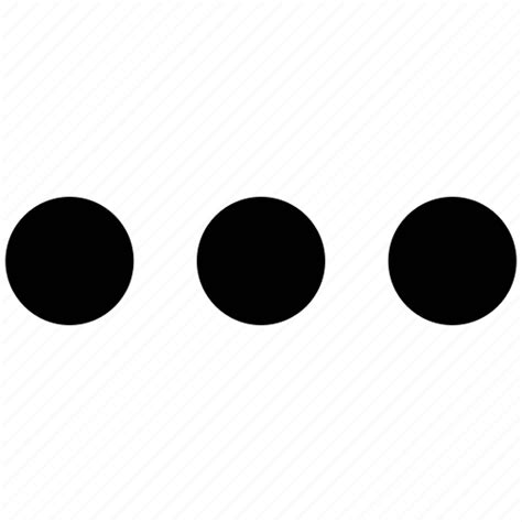 Aligned, dots, horizontal, three dots icon