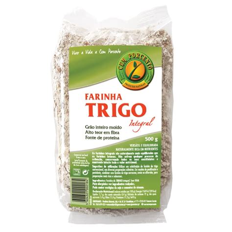 Cem Porcento Farinha de Trigo Integral 500g - Ecoonatural