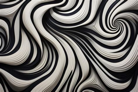 Premium AI Image | a black and white abstract image of a wavy abstract ...