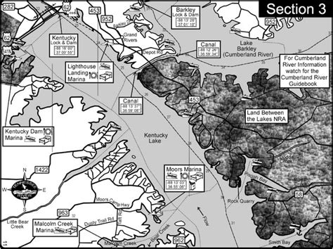 Kentucky Lake Tennesssee River-Land Between Lakes Map - Kentucky Lake ...