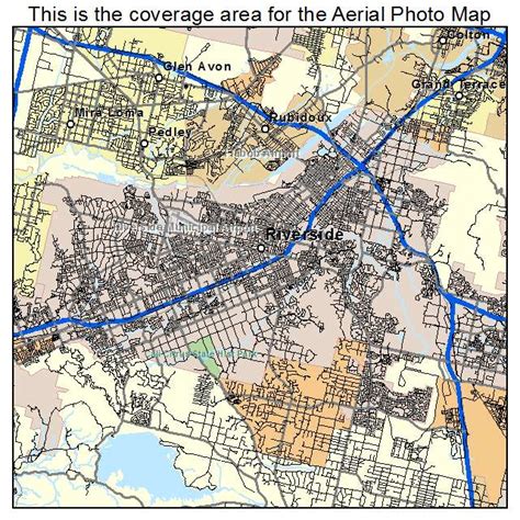 Aerial Photography Map of Riverside, CA California