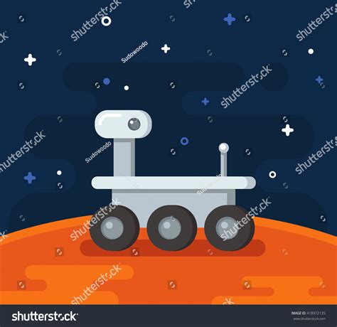 Mars Research Rover Flat Cartoon Vehicle Stock Vector (Royalty Free ...