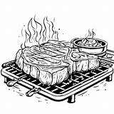 Baixe Cozinhando bife Na Grelha Coloring Pages  Creative Fabrica sketch template