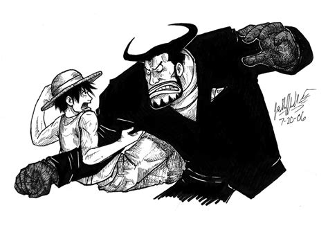 Luffy vs. Blueno by KaleiC on DeviantArt