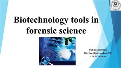 Biotechnology Tools in Forensic Science | PPT