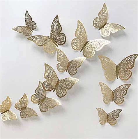 3D Gold Butterfly 24 PIECES Wall Decor 3 Different - Etsy