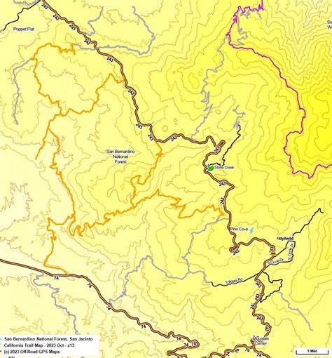 San Bernardino NF, San Jacinto - California Trail Map