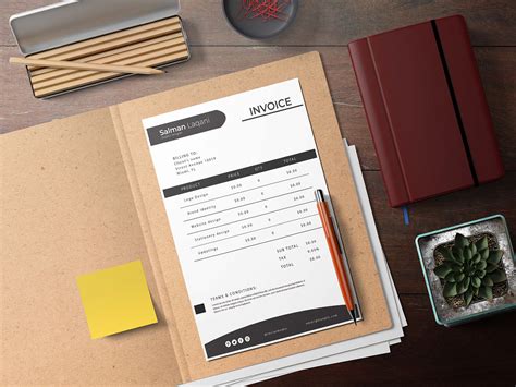 A4 invoice mockups on Behance