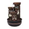 Siavonce 15.5 in. Tiki Totem Indoor Tabletop Fountains with LED Light for Office, Room, House ...