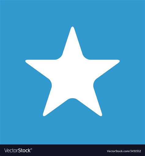 Star icon white on the blue background Royalty Free Vector