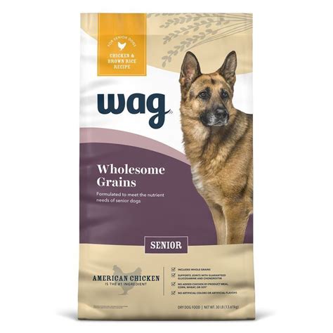 Amazon Brand - Wag Wholesome Grains Senior Dry Dog Food - Chicken ...