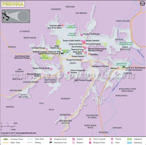 Perugia Italy Map | Color 2018