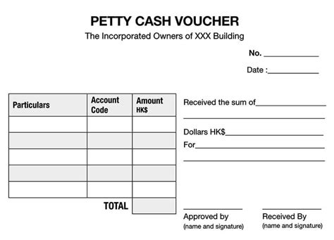 Petty Cash Voucher Template Collection