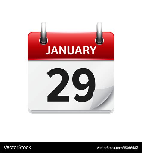 January 29 flat daily calendar icon date Vector Image