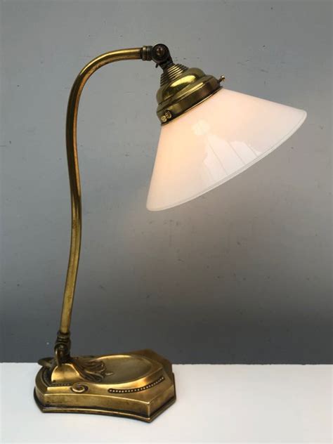 Desk lamp - Brass, Glass - Catawiki