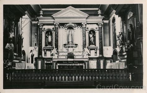 Interior of Church, Mission San Buenaventura California Postcard