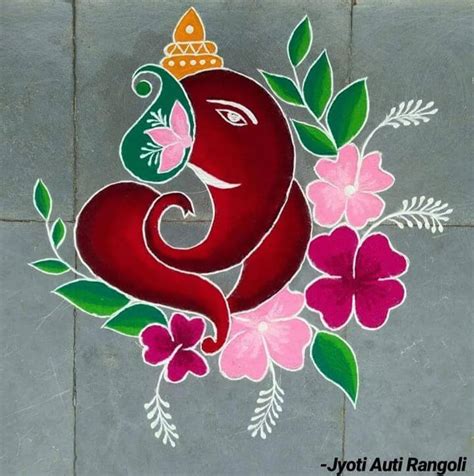 lord-ganpathi-rangoli-art-1 • K4 Craft