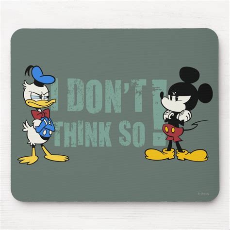 two cartoon characters with the words don't think so mouse pad