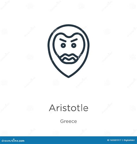 Aristotle Icon. Thin Linear Aristotle Outline Icon Isolated on White Background from Greece ...