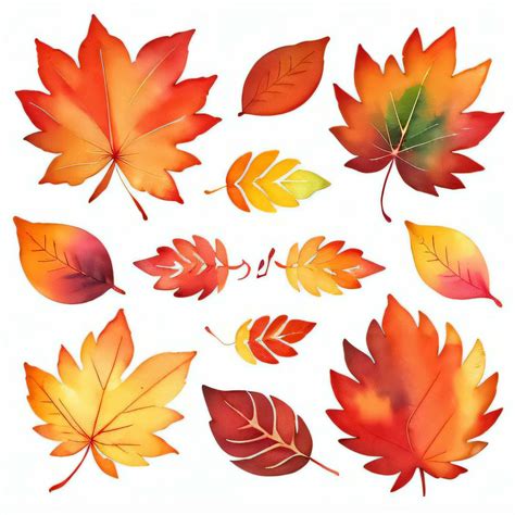 Watercolor Fall Leaves Clipart 29999401 Stock Photo at Vecteezy