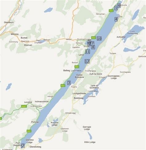 Loch Ness Monster Sightings Map